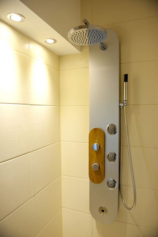 Luxurious Shower with Multiple Showerheads